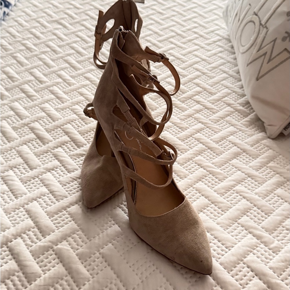 Jessica Simpson Taupe Strappy Heels